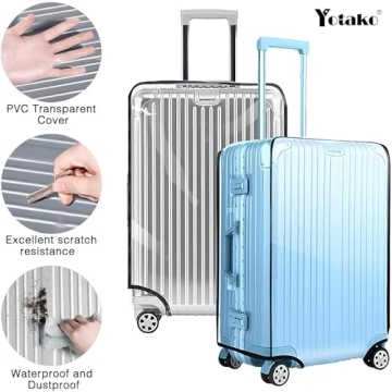 Yotako Clear PVC Suitcase Cover Protectors 28 Inch Luggage Cover for Wheeled Suitcase (28''(24.80''H x 19.90''L x 12.40''W))