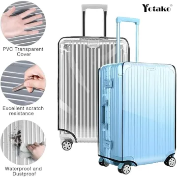 Yotako Clear PVC Suitcase Cover Protectors 28 Inch Luggage Cover for Wheeled Suitcase (28''(24.80''H x 19.90''L x 12.40''W))
