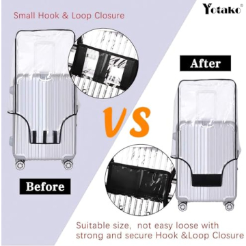 Yotako Clear PVC Suitcase Cover Protectors 28 Inch Luggage Cover for Wheeled Suitcase (28''(24.80''H x 19.90''L x 12.40''W))