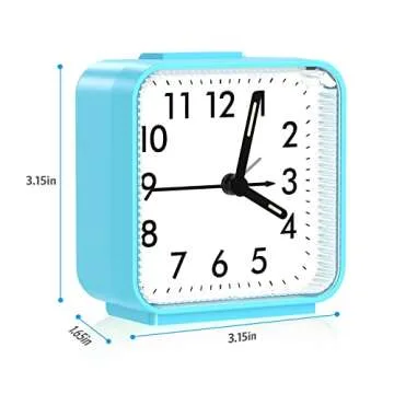 AMIR Analog Alarm Clock, Silent Non Ticking Small Clock, Travel Alarm Clock with Snooze & Light, Ascending Beep Sounds, Battery Operated Loud Alarm Clock for Bedroom, Bedside, Desk