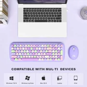 MOFII Wireless Keyboard and Mouse Combo for Vintage Typing