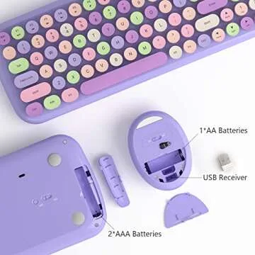 MOFII Wireless Keyboard and Mouse Combo for Vintage Typing
