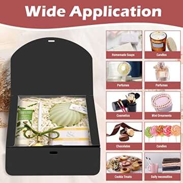 BoShahai 10 PCS Black Gift Boxes with Ribbon for All Occasions