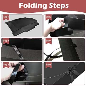 BoShahai 10 PCS Black Gift Boxes with Ribbon for All Occasions
