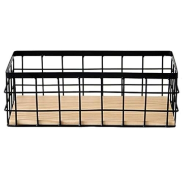 Rustic Metal Wire Bathroom Organizer - Versatile Storage Bin