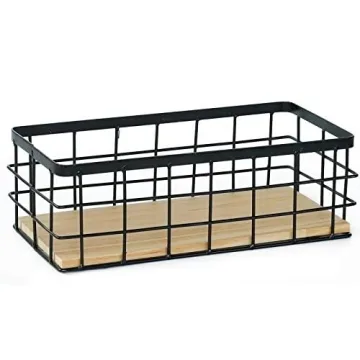 Rustic Metal Wire Bathroom Organizer - Versatile Storage Bin