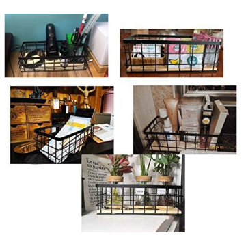 Rustic Metal Wire Bathroom Organizer - Versatile Storage Bin