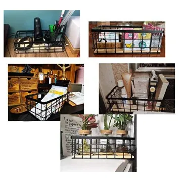 Rustic Metal Wire Bathroom Organizer - Versatile Storage Bin