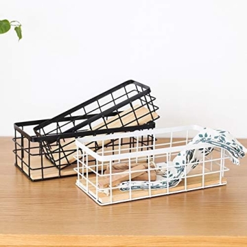 Rustic Metal Wire Bathroom Organizer - Versatile Storage Bin