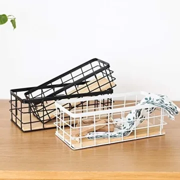 Rustic Metal Wire Bathroom Organizer - Versatile Storage Bin