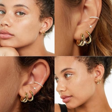Gold Hoop Earrings Set for Women: Elegant & Hypoallergenic