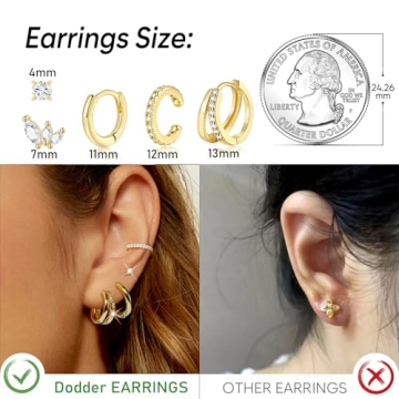 Gold Hoop Earrings Set for Women: Elegant & Hypoallergenic