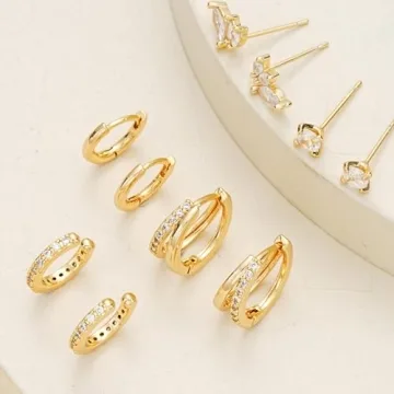 Gold Hoop Earrings Set for Women: Elegant & Hypoallergenic