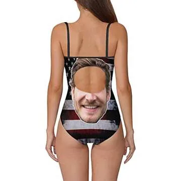 Personalized Vintage American Flag One Piece Swimsuit