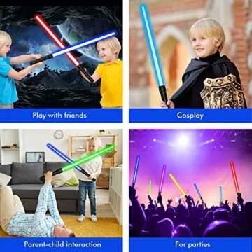 Light Saber Party Favor, 12 Pack Light Sabers for Kids, Light Swords Gift Set for Boys Girls Halloween, Costumes Play Party, Galaxy War Fighter and Warriors,Xmas