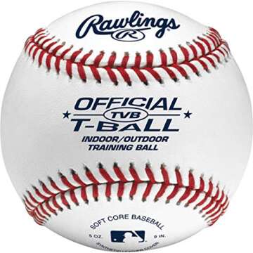 Rawlings | Official T-Balls | TVB | Youth/6u | Bucket | 12 Count | Sponge Rubber Core | Indoor/Outdo...