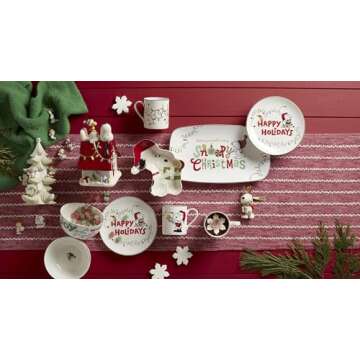Lenox Snoopy Christmas Hors d'Oeuvres Tray for Holiday Entertaining