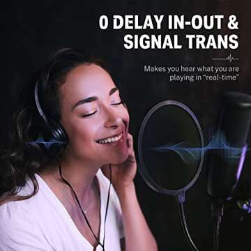 Audio Interface Donner Livejack Lite 2 In 2 Out, USB Audio Interfaces, 24-bit/192 kHz Sound Card with Headphone Amplifier, TRS balanced Audio Interface for PC/Win/Mac