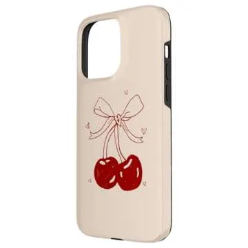 Trendy iPhone 15 Pro Max Cherri Ties Bow Cherry Case | Stylish Protection