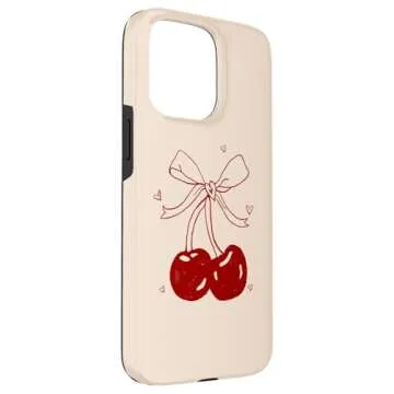 Chic Cherry Bow Case for iPhone 15 Pro Max - Protect in Style