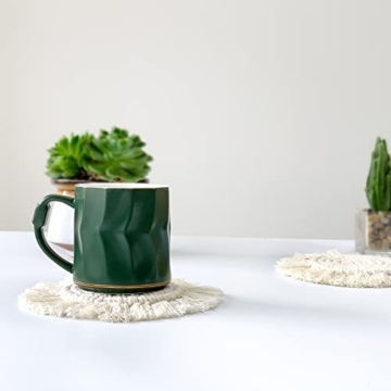 Boho Woven Macrame Coaster Set of 2 for Home Decor