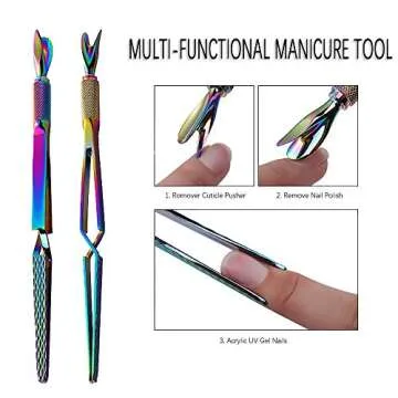 SILPECWEE Stainless Steel Multi-Function Nail Art Tool