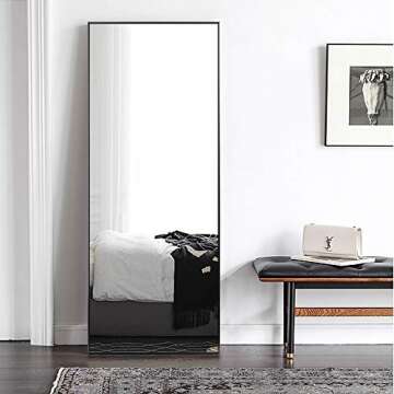 Elevens 71"x 24" Full Length Mirror Large Floor Mirror Without Stand Wall-Mounted Mirror Dressing Mi...