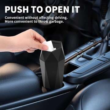 Faluruzi Gifts for Driver,Car Trash Can with Lid-2 Pack, Leakproof Garbage Can with 2 Attached Trash...