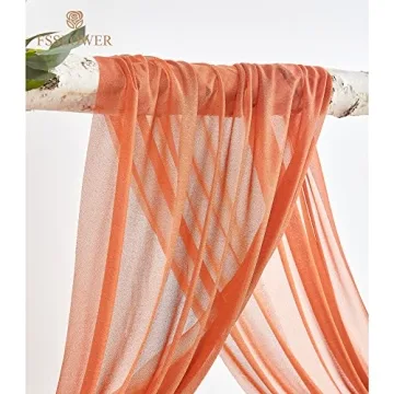 Fsslower Wedding Arch Flowers with Drape Kit(Pack of 3) - 2pcs Artificial Flower Swag with 1pcs Draping Fabric for Wedding Ceremony Arbor and Reception Backdrop Decoration (Terracotta)
