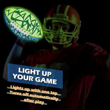 Jasonwell Glow in The Dark Football - Strong Grip Light Up Football Toy Stuff Sports Balls for Boys ...