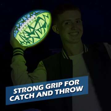 Jasonwell Glow in The Dark Football - Strong Grip Light Up Football Toy Stuff Sports Balls for Boys Kids Teenage Junior Youth Adult Outdoor Christmas Birthday Gifts for Age 6-8 8-12 13 + Year Old No.3