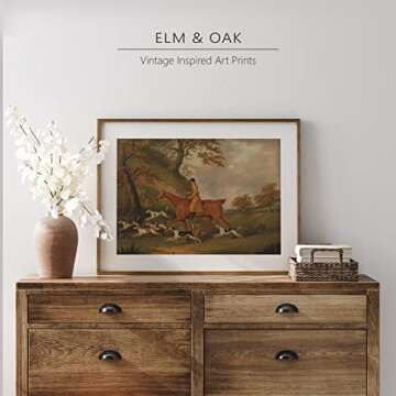 Equestrian Wall Decor - Horse Art Print for Home Decor - Antique Horse Riding Wall Artwork Decoration Farmhouse Country Wall Art for Home Decor - 11x14 inches, Ready to Frame (Horse and Hounds)
