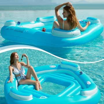 Jasonwell Floating Island Pool Float for 4-Person Fun