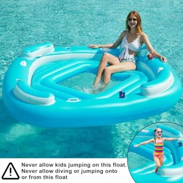 Jasonwell Floating Island Pool Float for 4-Person Fun
