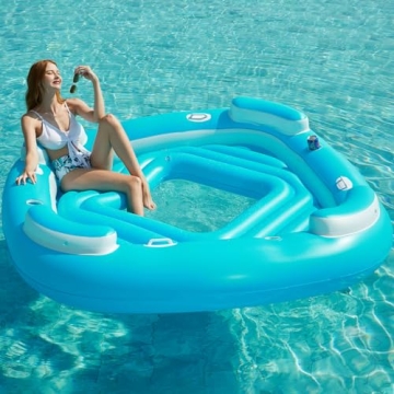 Jasonwell Floating Island Pool Float for 4-Person Fun