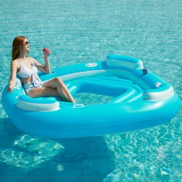 Jasonwell Floating Island Pool Float for 4-Person Fun
