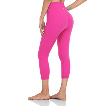 HeyNuts High Waisted Yoga Capris Leggings for Women, Buttery Soft Workout Cropped Pants Compression ...
