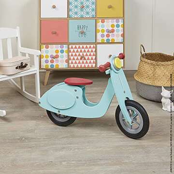 Janod Scooter Mint Balance Bike Ride On, Mint 30.31" x 13.19" x 20.08"