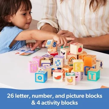 Ms. Rachel Wooden Learning Blocks for Toddlers FSC-Certified