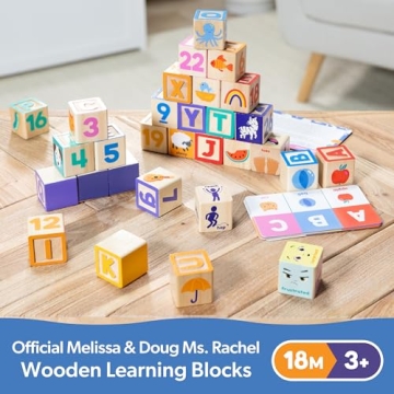 Ms. Rachel Wooden Learning Blocks for Toddlers FSC-Certified