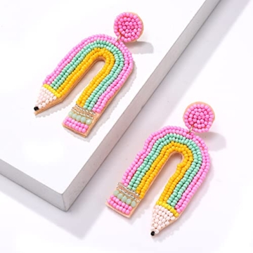 Colorful Teacher Earrings Perfect Gift for Educators