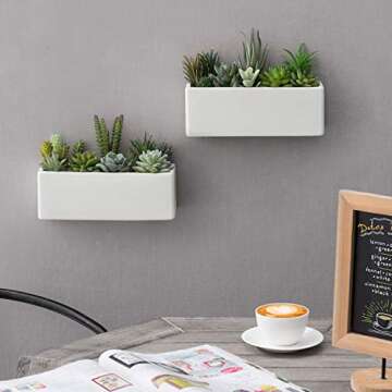 Stylish 10 Inch Ceramic Wall Mounted Planters Set