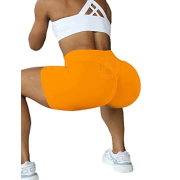 AEEZO Women's Booty Shorts High Waist Seamless Scrunch Biker Shorts Butt Lifting Workout Yoga Pants