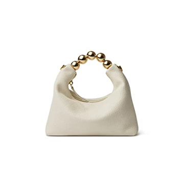 DORIS&JACKY Small Top Handle Clutch Bag Women Designer Goatskin Crossbody Purse With Pearl Handle An...