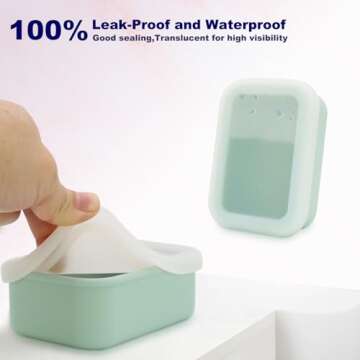 Travel Soap Case, Leak Proof Travel Soap Container, Silicone Soap Box with Drainage Layer, Shatterpr...