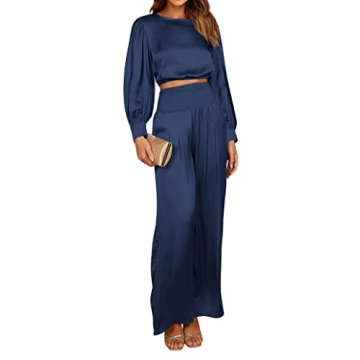 Dowerme Women's 2 Piece Satin Outfits - Stylish, Comfortable & Versatile