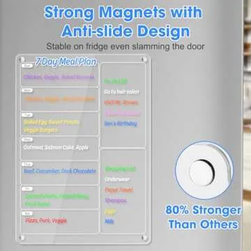 Acrylic Magnetic Meal Planner Board for Kitchen Fridge