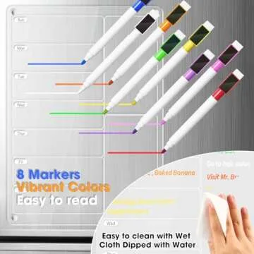 Acrylic Magnetic Meal Planner Board for Kitchen Fridge