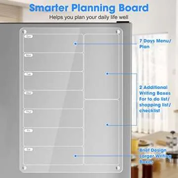 Acrylic Magnetic Meal Planner Board for Kitchen Fridge