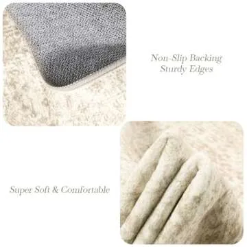 Soalmost Washable Area Rug 8x10 Soft Vintage Beige